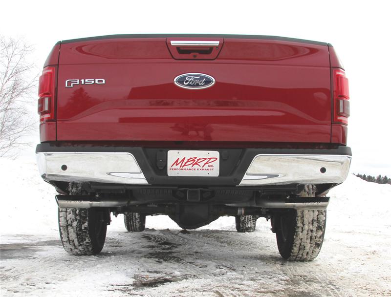 MBRP 2015 Ford F-150 2.7L / 3.5L EcoBoost 2.5in Cat Back Dual Side Split Alum Exhaust System Secondary image