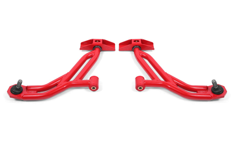 BMR 10-14 Ford Mustang / Shelby GT500 Non-Adj. Lower A-Arms (Poly/Delrin) - Red Secondary image
