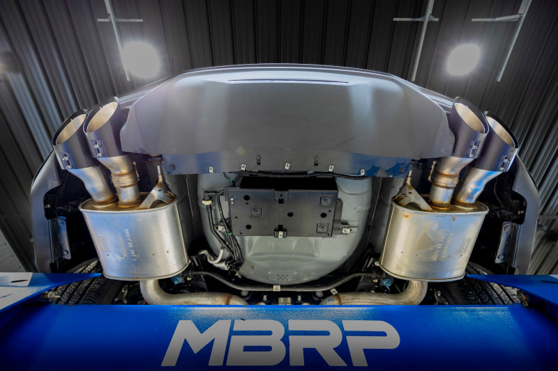 MBRP 15-24 Ford Mustang T304 SS 4in OD / 6.5in Length Quad Tip Cover Kit - Black Tip Secondary image